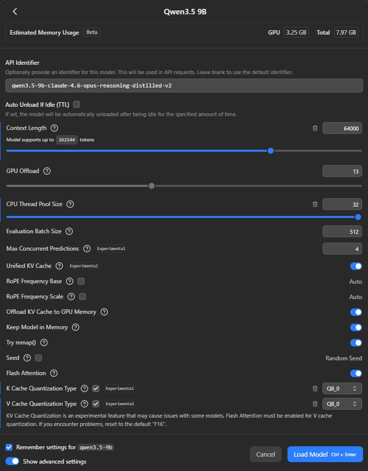 LM Studio model configuration for qwen3.5-9b